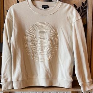 Spiritual Gangster Cream Smiley Face Sweater